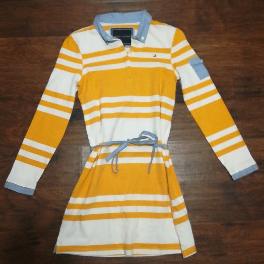 Tommy Hilfiger Girls White and Yellow Dress